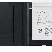 Wacom K100914 Bamboo Folio Digital Notepad A5 (Half Letter Size), Small Portfolio Notebook with Digitisation Technology Including Stylus with Ballpoint Pen, Compatible with Android and Apple, Grey