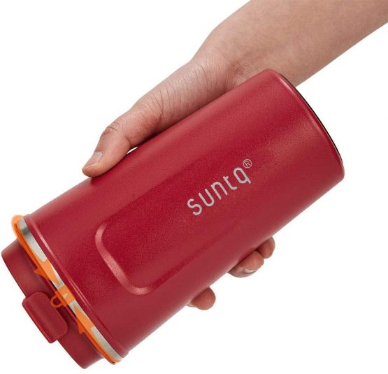 SUNTQ Reusable Coffee Cups Travel - Coffee Travel Mug with Leakproof Lid - Thermal Mug Insulated Cup - Stainless Steel Coffee Travel Cup - for Hot and Cold Drinks, 13oz/380ml, Tomato Red - Image 2