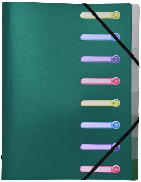 Exacompta PP 500 Rubber 56180E Corner Spannordnungs Portfolio, 3 Hole Punched Index Boxes. Opaque DIN A4 Pockets (Random Color) - Image 3