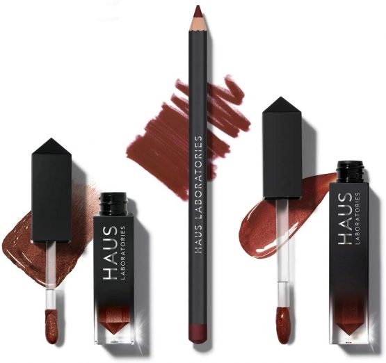 HAUS LABORATORIES By Lady Gaga: HAUS OF COLLECTIONS | Makeup Kit with Bag, Liquid Eyeshadow, Lip Liner Pencil, and Lip Gloss Available in 9 Sets, Vegan & Cruelty-Free | 3-Piece Value Set