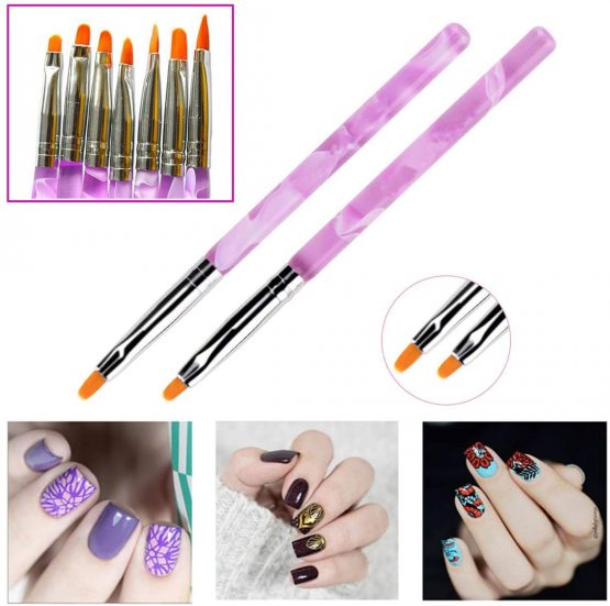 EBANKU 13 PCS Nail Art Brushes Pens Tools Set for Gel Nails, Acrylic Nail Art Dotting Pen Professional for Gel Nail False Tips Designing Painting Detailing - Image 4