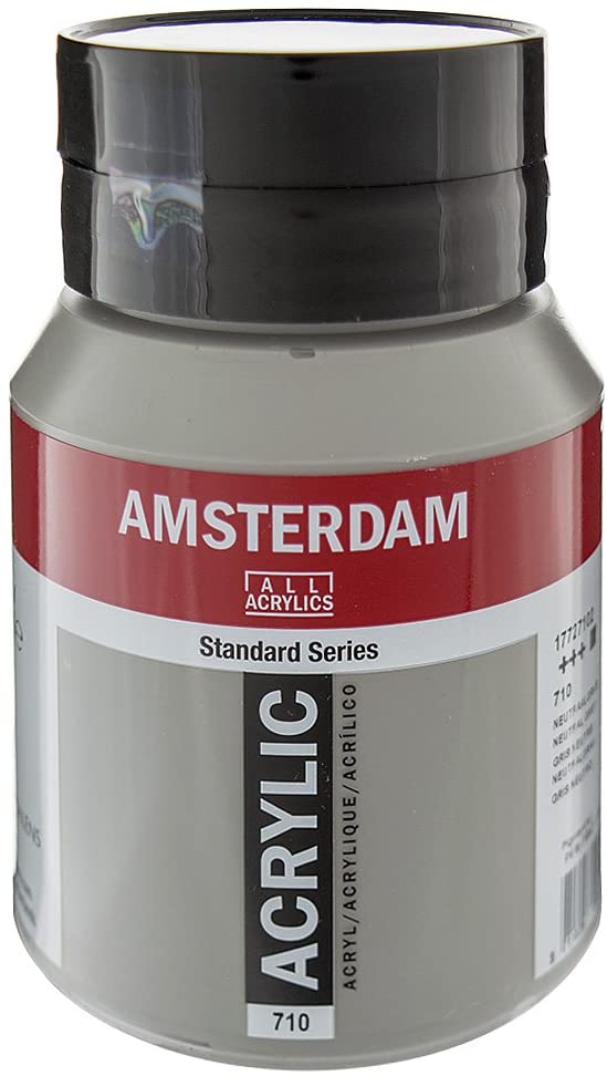 Amsterdam Standard Series Acrylic Jar 500 ml Neutral Grey 710 (17727102), 500 ml (Pack of 1)