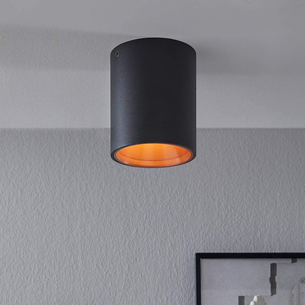 Eglo LED Ceiling Light Polasso, Single-Flame Ceiling lamp, Material: Aluminium, Plastic, Colour: Black, Copper, diameter : 10 cm - Image 2