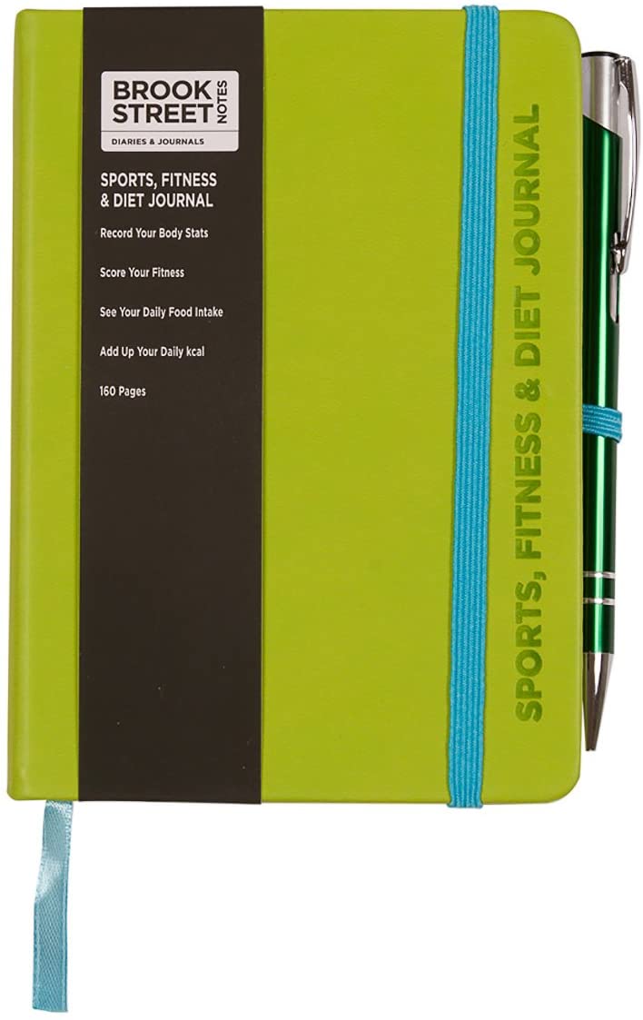 Sports, Fitness & Diet Notebook - Hardback A6 Diet Gift (Lime Green)