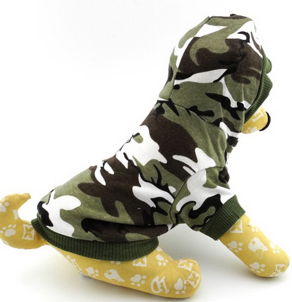 ZUNEA Small Dog Clothes for Male Summer Camo Shirt Hoodie Jumper Puppy T-Shirt Chihuahua Tee Shirts Green L (This size run small - Image 3