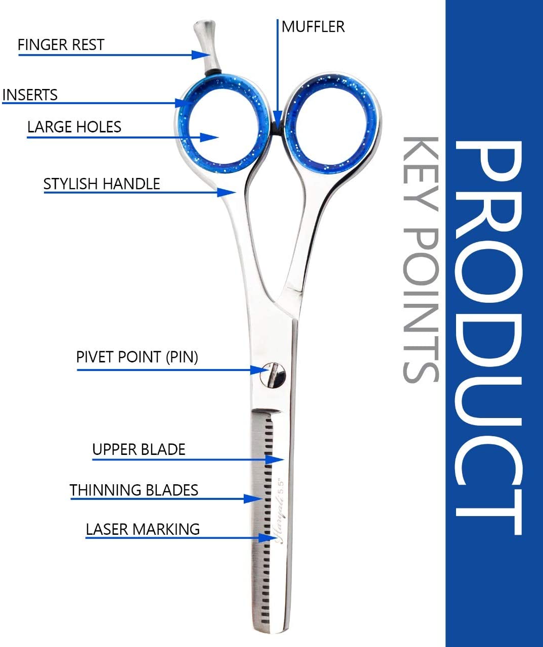 Haryali London Hairdressing Scissors -Professional Hair Dressing Scissors Hairdressers Hair Cutting Shears – Hair Cutting Scissors - for Men and Women (Thinning Scissor) - Image 3