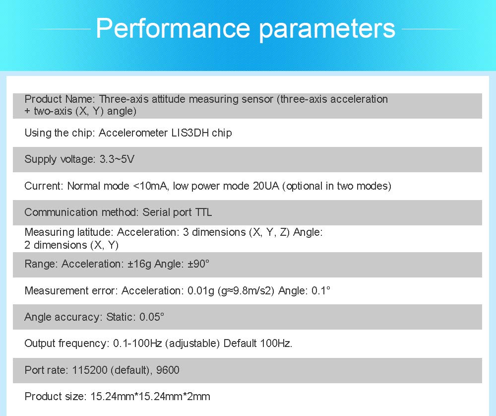 WT31N AHRS IMU Sensor 2 Axis Digital Tilt Angle (Roll Pitch) Inclinometer + 3 Axis Accelerometer (+-2g) Module TTL 3.3-5V Kalman Filter Transducer Support PC/Android Only For Static Test - Image 3