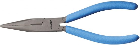 GEDORE Telephone pliers, Long nose, Toothed, Straight, Induction-hardened, Non-slip handles, Length 140 mm, 8132-140 TL