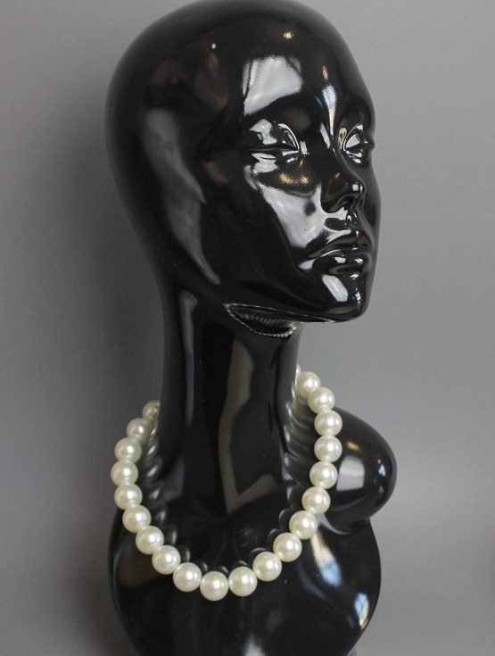 Caprilite 18mm Large Big Giant Faux Pearl Bead Statement Necklace Choker Vintage - Red - Image 2