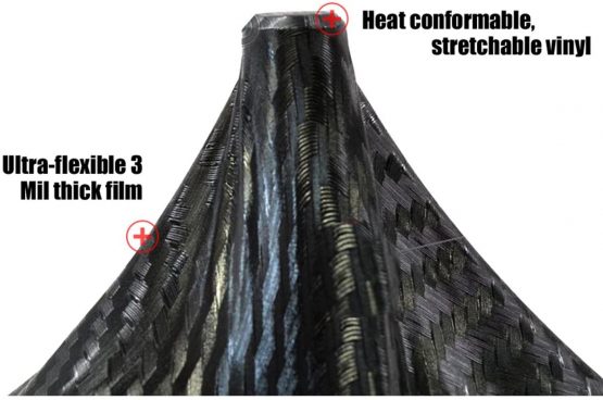Black 3D Flexible Carbon Fiber Vinyl Wrap Film (60" X 24") - Image 3