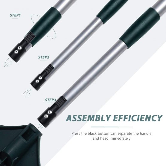 ORIENTOOLS Fake Rake Turf Rake Artificial Lawn Brush Ergonomic Adjustable Steel Handle Plastic Head with PA Brush 80 to 132 CM Carpet Rake - Image 3