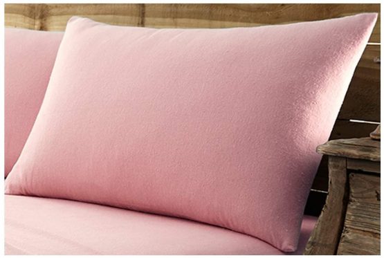 Gaveno Cavailia Luxury Brushed 100% Cotton Plain Dyed Flannel Flat Sheet, [ Single - Pink ] - Image 2