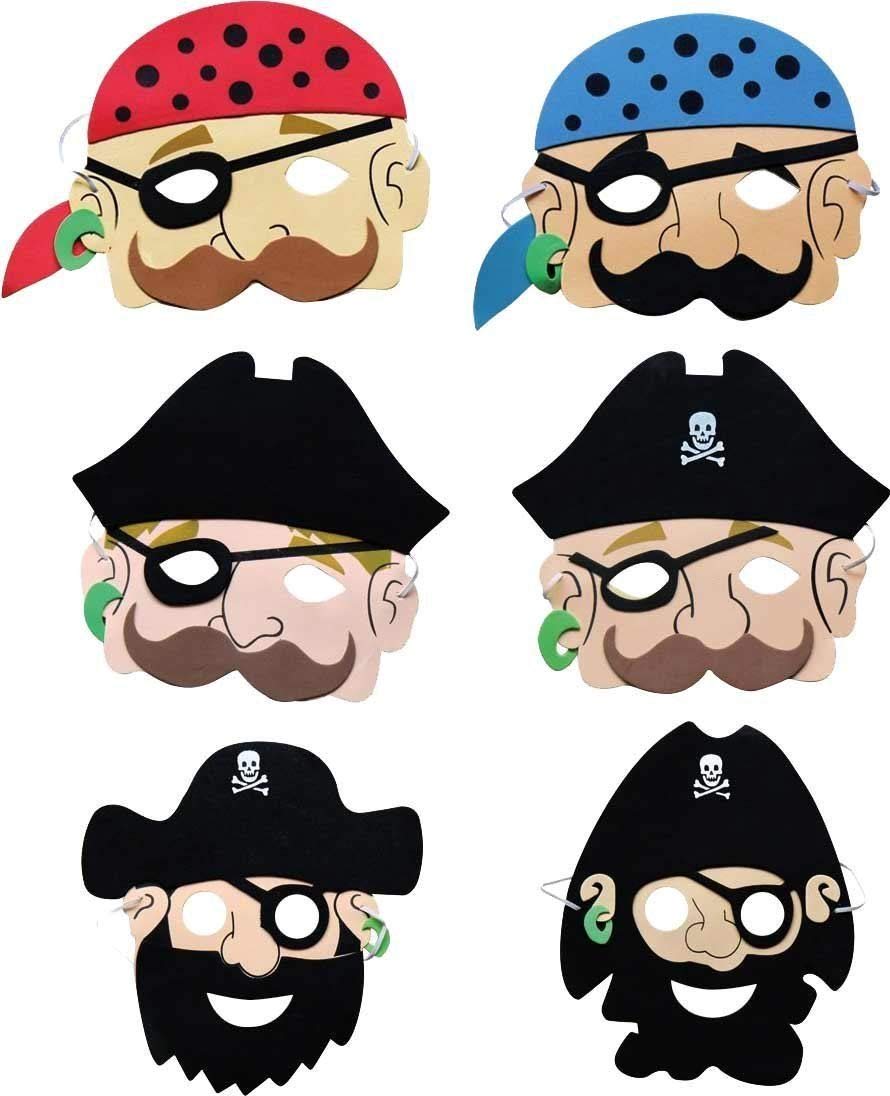 Pirate Foam Mask - Pack of 6, Multi-colored - Image 2