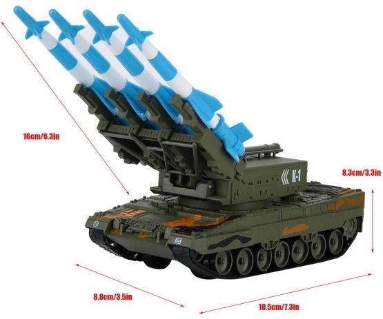 1:64 Scale Army Assembly Guided Missile Launcher Model Simulated Alloy Die-Cast Military Confrontation Tank Simulated Military Equipment to Defend Homes - Image 4