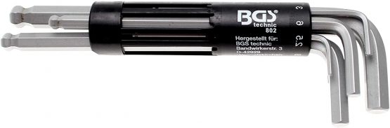 BGS 802 | L-Type Wrench Set | long | internal Hexagon / internal Hexagon with Ball Head 2 - 10 mm | 8 pcs.