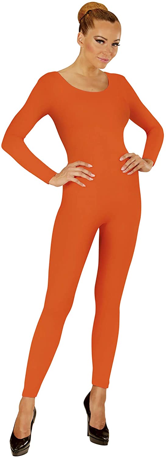 M/L Adult Ladies ORANGE BODYSUIT COSTUME for Gymnast Dancer Ballet Fancy Dress M, M-L
