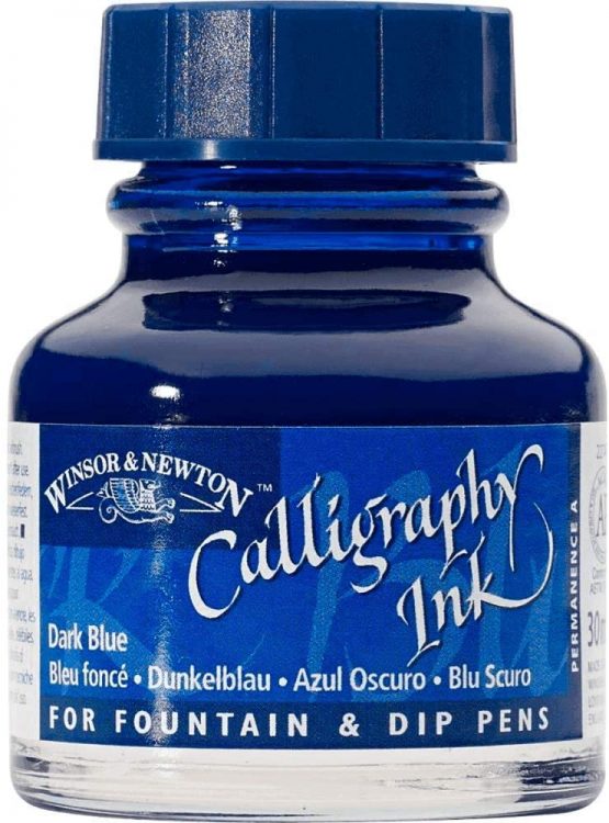 Winsor and Newton Calligraphy Ink 30ml 222 Dark Blue (Bttl)