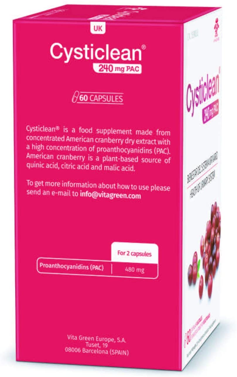 Cysticlean Health of Urinary System, 60 Capsule Suitable for Vegetarian 240 mg PAC, White, 60 count (Pack of 1) - Image 2