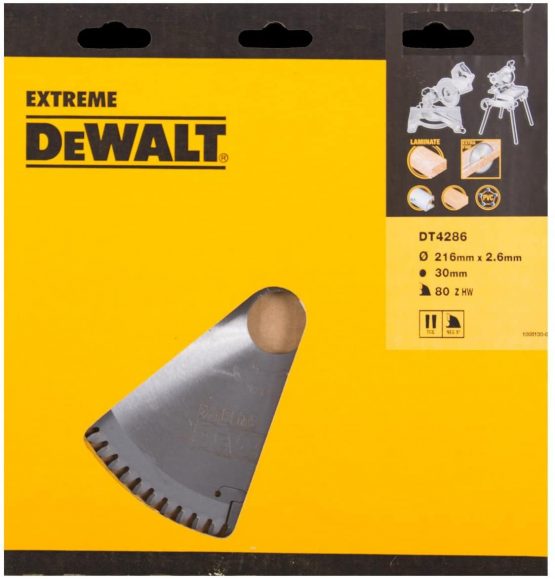DeWalt DT4286-QZ Negative Rake Circular Saw Blade 216 X 30 X 80t, Silver