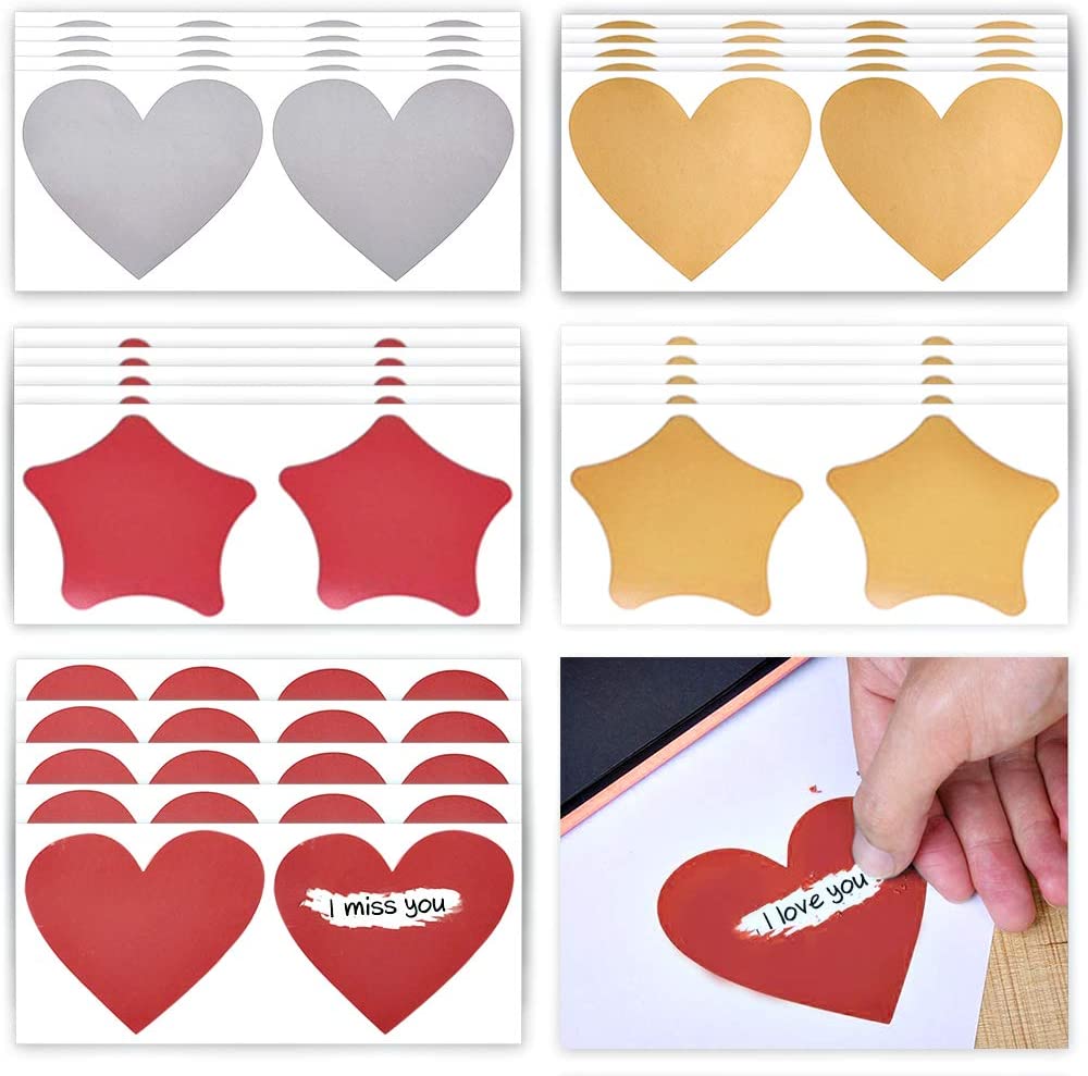 Gwolf Scratch Off Stickers, Scratch Off Labels, Scratch Stickers, Heart