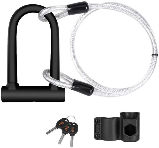 JGRZF Bike U Lock 16mm Heavy Duty Security U Cable Bicycle U Lock with U Shackle Secure Locks and Sturdy Mounting Bracket for Road Bike Mountain Bike Electric Bike Folding Bike