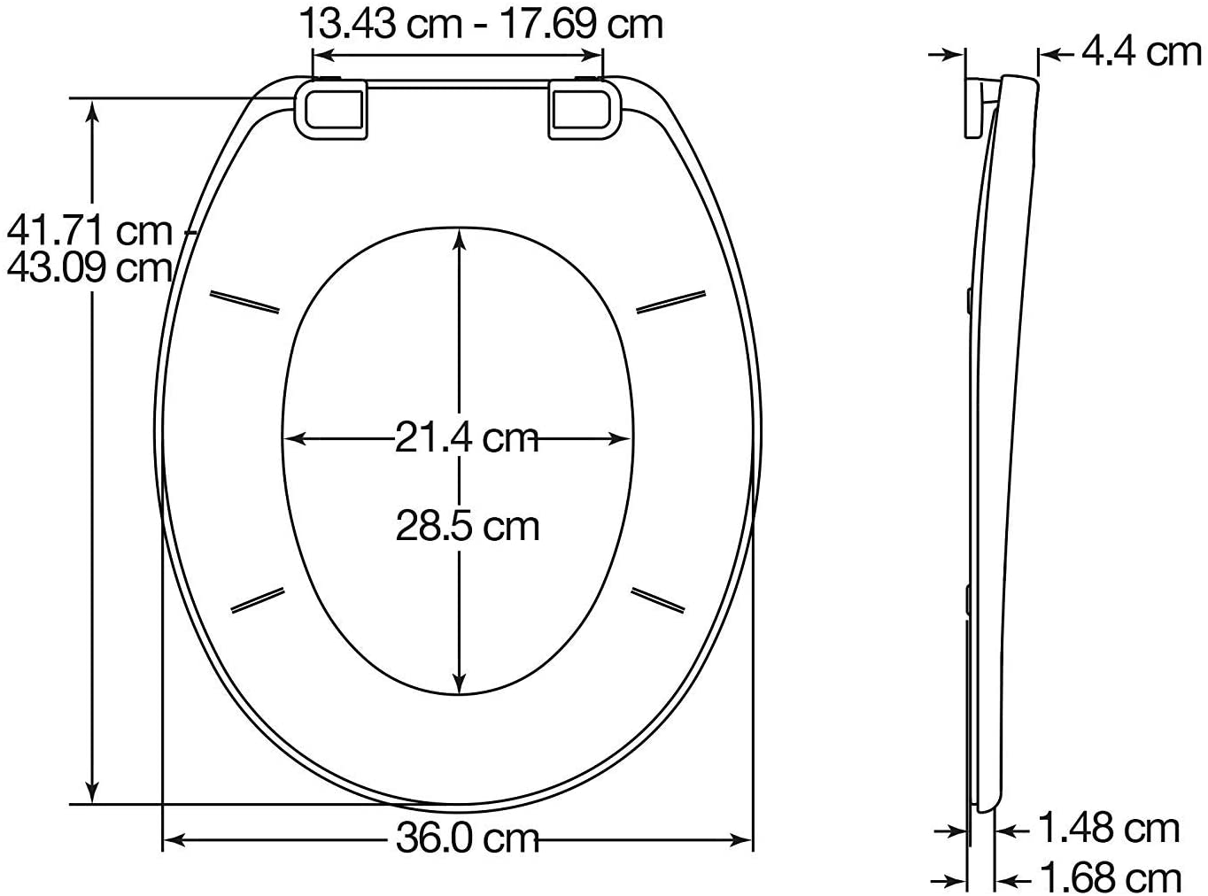 BEMIS Ashford Thermoplastic White Toilet Seat. Non Slip Toilet Seat with Universal Adjustable Plastic Hinges. Recyclable - Image 2