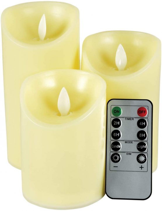 Lyyt Dancing Flame LED Candles with Wireless Remote | Set of 3, Yellow, Medium - Image 2