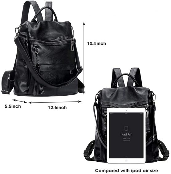 Artwell Backpack Purse For Women Shoulder Bag Fashion Anti-Theft Rucksack Pu Leather Ladies Tote Handbag - Image 3