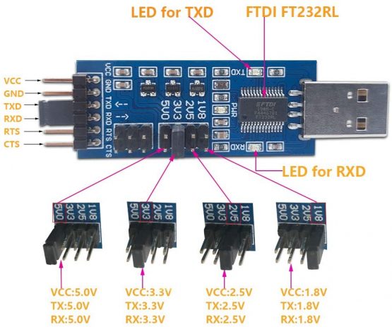 DSD TECH SH-U09C5 USB to TTL UART Converter Cable with FTDI Chip Support 5V 3.3V 2.5V 1.8V TTL - Image 2
