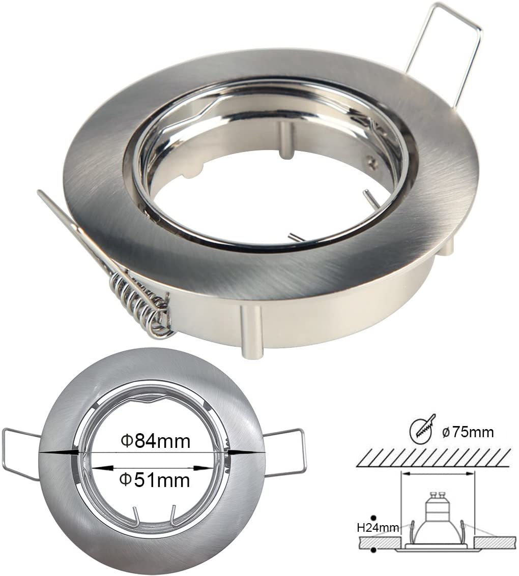 BlueXP 6 Pack Round GU10 LED Recessed Spotlights Trim Rings Fitting