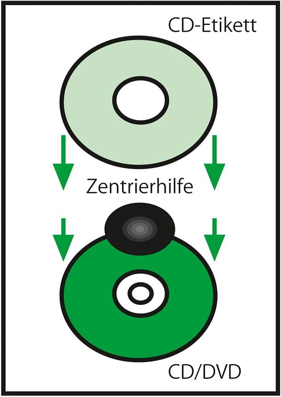 SIGEL LA505 Universal CD/DVD Labels with centering aid, Ø 11.7 cm (center Ø 1.7 cm), 50 lbl = 25 sheets, white - Image 4