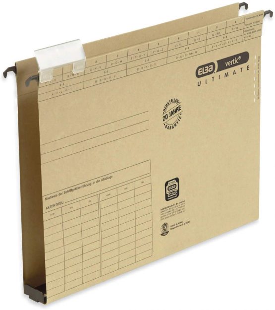 ELBA Vertic Ultimate 100552069 Hanging File with 3 cm Plastic Base Open Sides Natural Brown Pack of 25 - Image 2