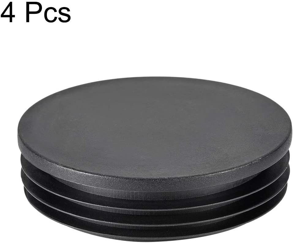 sourcing map 4pcs 100mm Dia Plastic Tubing Plug Round Post End Caps for Handrail Stair Newel Guardrail Tube Black - Image 3