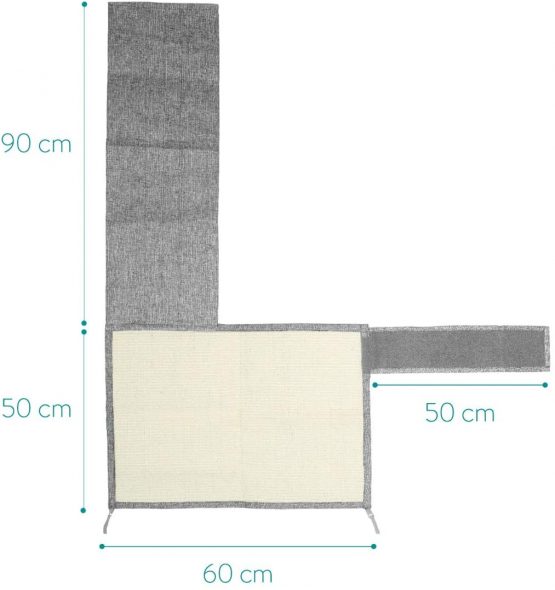 Navaris Cat Scratch Mat Sofa Shield - Natural Sisal Furniture Protector Scratching Pad for Cats - Scratch Carpet for Couch, Sofa, Chair - Right - Image 4
