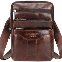 Xieben Vintage Leather Shoulder Messenger Bag for Men Travel Business Crossbody Pack Wallet Satchel Sling Chest Bags