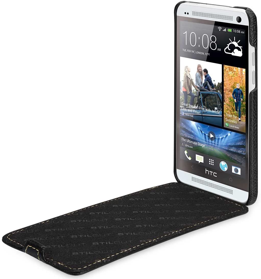 Stylish Leather Case Ultraslim for HTC One Mini Black - Image 2
