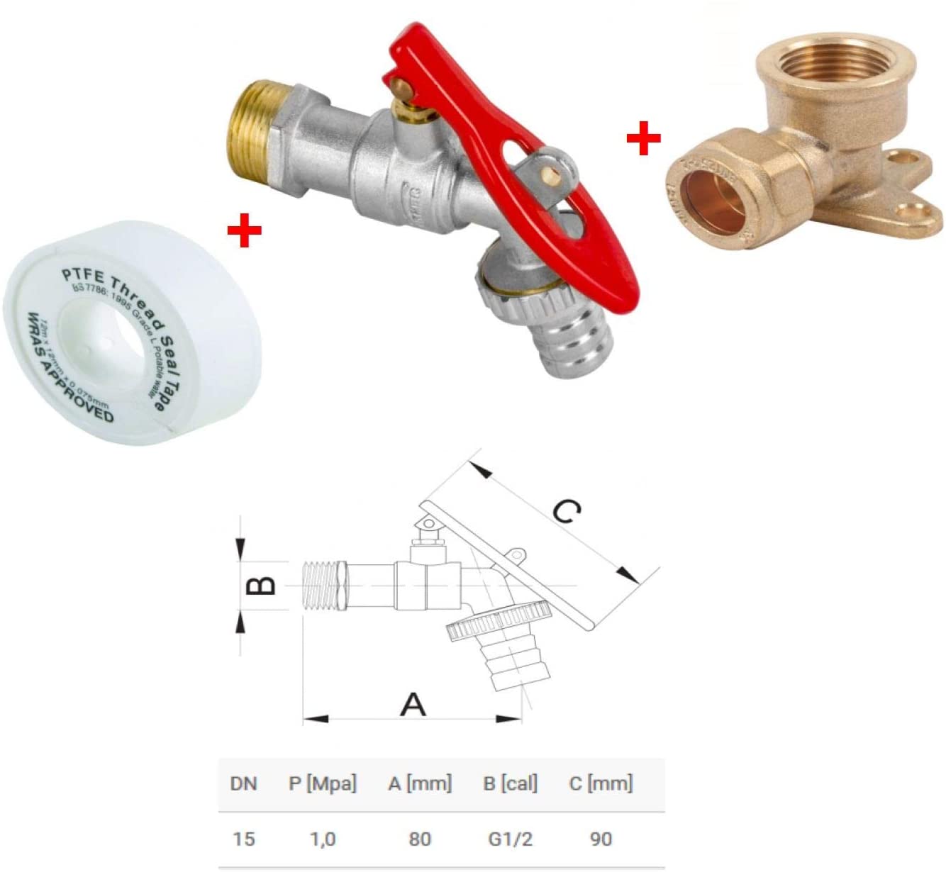 Wärmer System tap Valve Lock by Padlock, padlocking tap Compression
