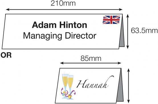 DECAdry Place Cards for Folding, 2 cards (200gsm, 210x63.5mm) per A4 sheet , (pack of 22 sheets/44 cards) - Image 2