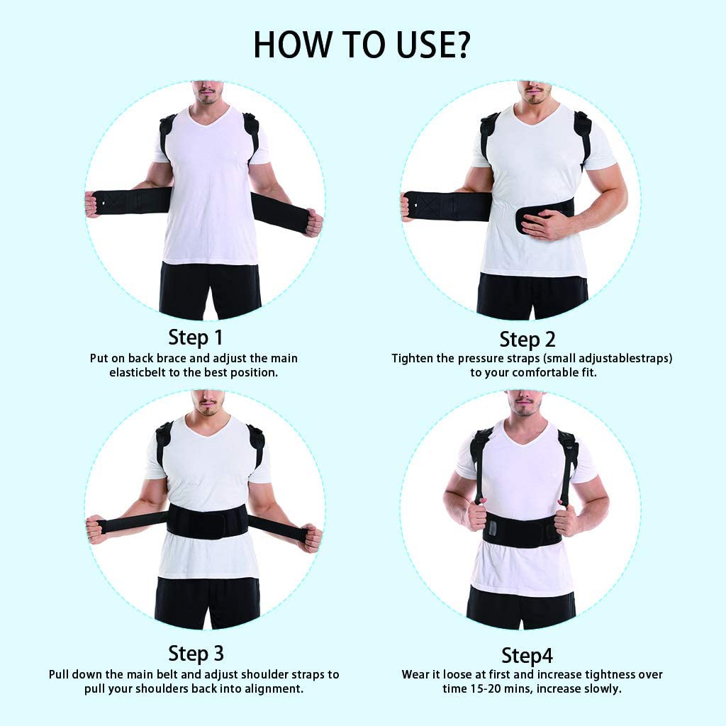 Cotill Back Brace Posture Corrector Spinal Support for Women and Men Lumbar Shoulder Posture Correction for Upper and Lower Back Support Adjustable Neoprene Belt Strap for Relief Back Pain (M) - Image 4