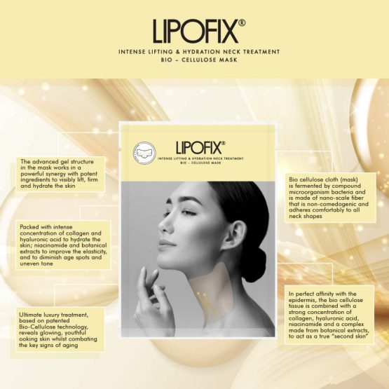 Neck Lifting Hydrating Firming Intense Treatment Bio - Cellulose Mask LipoFix (7 MASKS) - Image 2