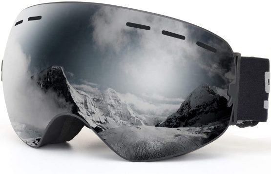 SPOSUNE Ski Goggles Skiing Goggles Over Glasses with Anti-Fog Spherical Dual Interchangable Lens,100% UV400 Protection Snow Snowboard Goggles for Men Women Youth,Helmet Compatible,Anti Glare,Impact Resistant,Windproof