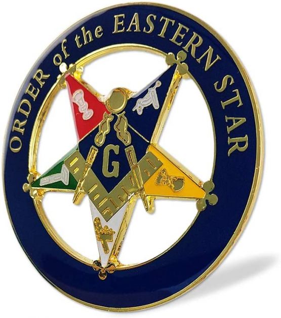 AtSKnSK Order of the Eastern Star Round Freemason Masonic Auto Emblem - Image 3