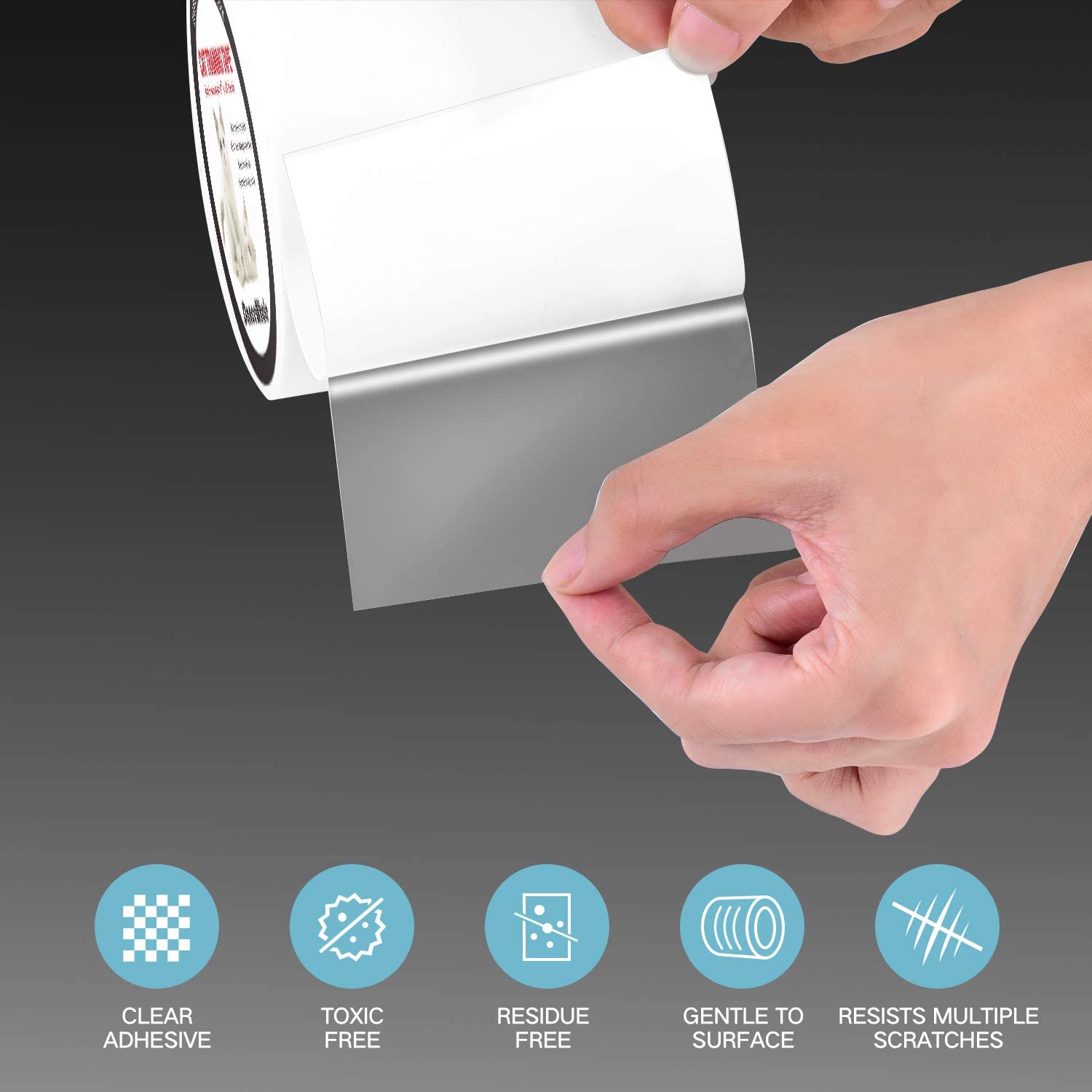 DanceWhale Anti Scratch Cat Training Tape, 4 inches x 33 Yards Clear