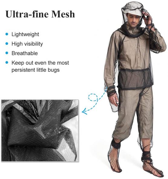 Lixada Anti-Mosquito Suit Lightweight Mesh Net Summer Bug Clothing with Jacket Gloves Pants for Fishing Camping Hunting Unisex - Image 4