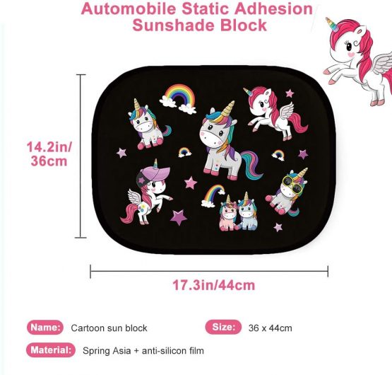 UEOTO Car Sun Shade 2 Pack - Car Window Shades for Kids Baby Pet UV Rays/Sunlight Protection, Car Sunshades Shield Visor for Children with PVC Adsorption Electrostatic for Car Side Windscreen Window - Image 2