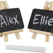 eBuyGB Mini Easel Chalk/Black Board, Wood, Black, Pack of 16