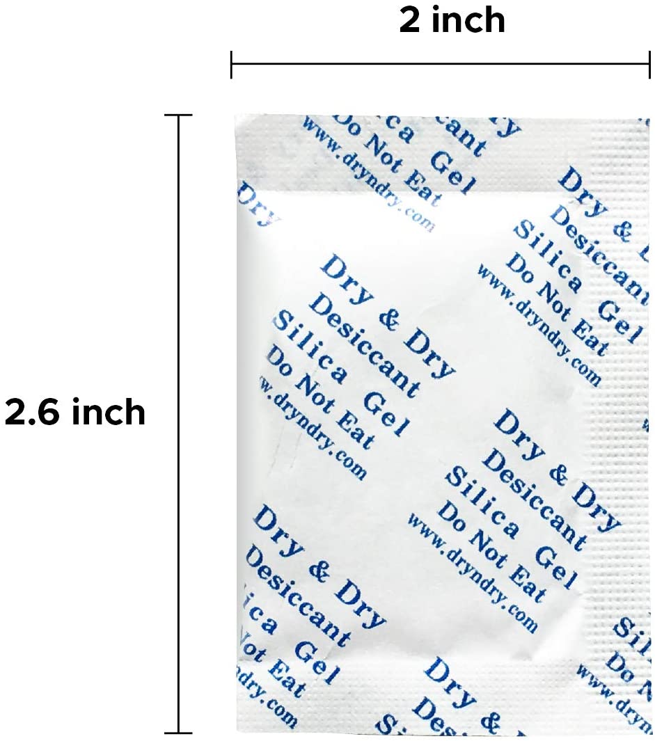 5 Gram Pack of 50 "Dry & Dry" Premium Pure & Safe Silica Gel Desiccant Packets - Rechargeable Paper(FDA Compliant) - Image 2