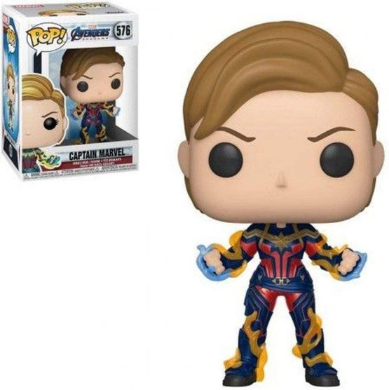 Funko 45143 POP Endgame-Captain Marvel w/New Hair Avengers Collectible Toy, Multicolour - Image 3