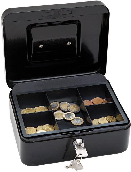Wedo 145 221X Cash box in Black Size 20.0 x 16.0 x 9.0 cm