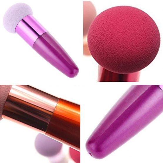 2Pcs Makeup Sponge Mushroom Facial Foundation Sponges Makeup Blending Sponge Powder Puff Makeup Tools with Handle Case for Liquid Foundation Creams and Powders - Image 3